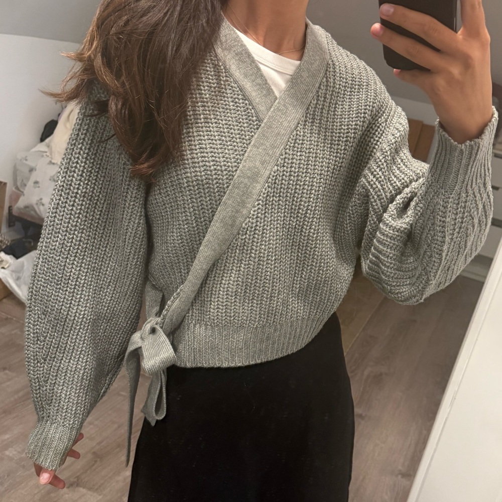 H&M Light Gray Knit Cardigan
